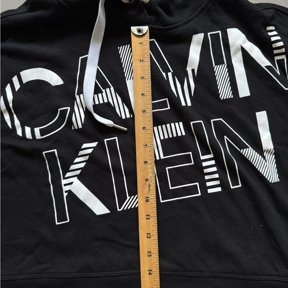 🔥 4 for $20 DEAL Calvin Klein Performance Black Cropped Hoodie – Graphic Logo – - Picture 11 of 13